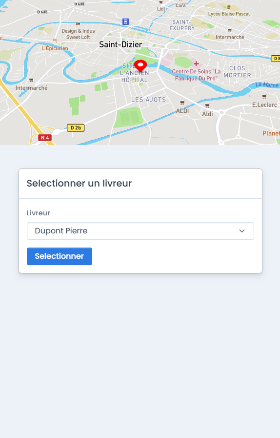 Sélection livreur