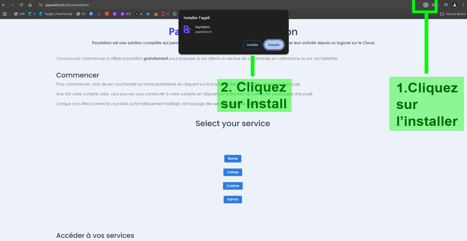 Procédure d'installation